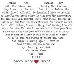 Who Knows Where The Time Goes - Sandy Denny Tribute