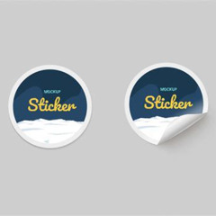 Paper Sticker Mockup Free Kostenlos Downloaden
