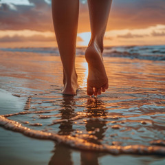 • Toco os pés na areia