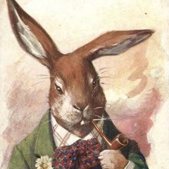 A rabbit smoking a pipe