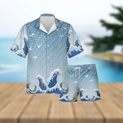 Christian Dior Great Waves Luxury Summer Hawaiian Shirt