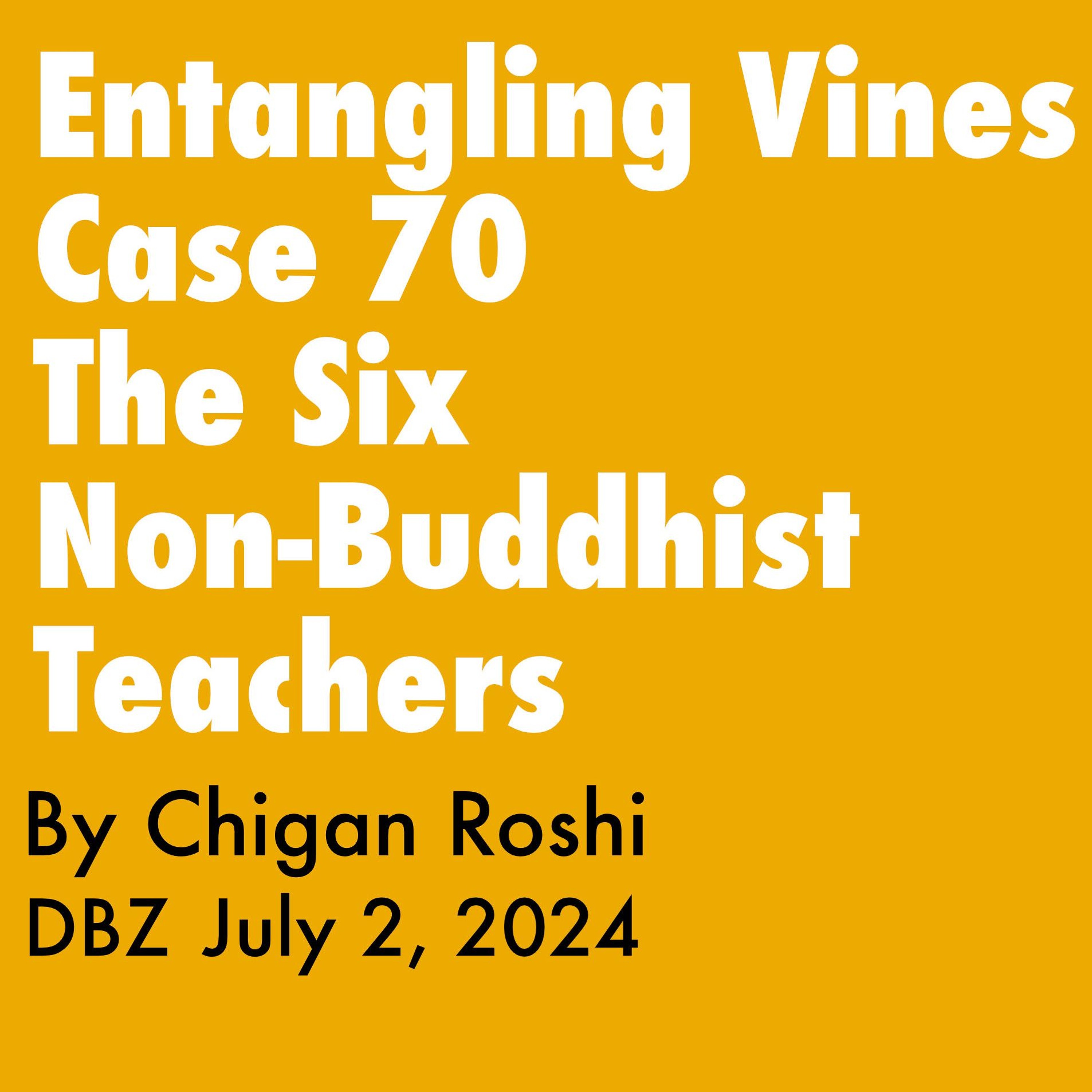 Entangling Vines Case 70: The Six Non-Buddhist Teachers – Teisho by Chigan Roshi, 7.2.2024