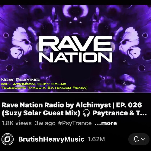 Suzy Solar - Rave Nation Radio Ep 26 exclusive mix (Hard Techno & Psytrance)