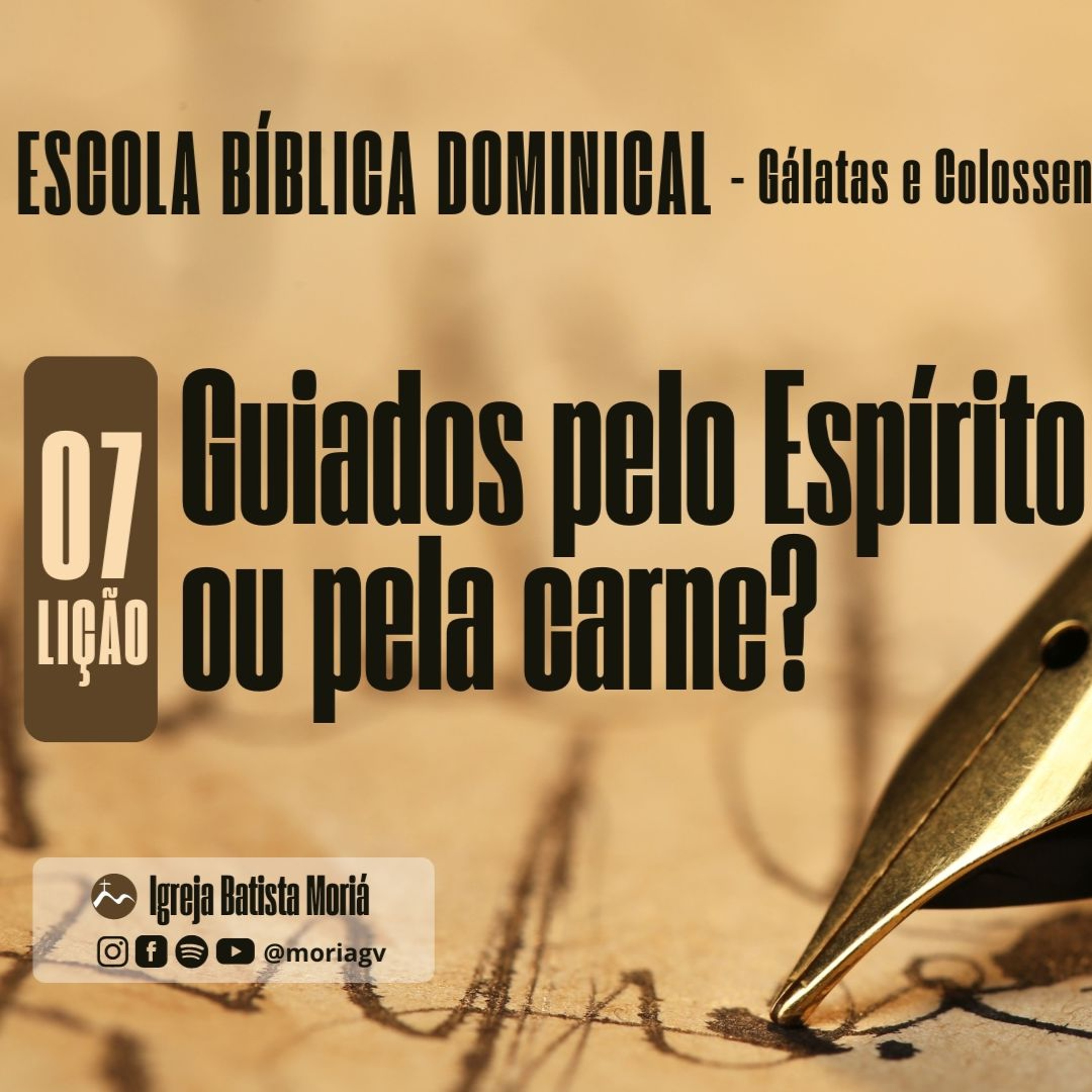 Guiados pelo Espírito ou pela carne? - Pr. Rimack Almeida - Escola Bíblica Dominical [12.05.2024] episode artwork