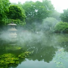 Japanese Garden in the Mapleton Rain