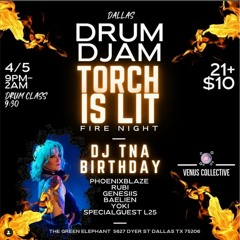 Yoki Live At Dallas Drum Djam ! Torch Is Lit ! The Green Elephant Dallas, TX. 2023