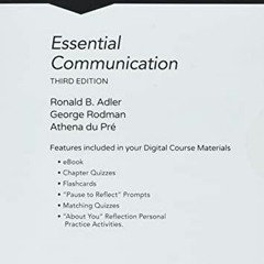 VIEW EPUB KINDLE PDF EBOOK Essential Communication by  Ronald B. Adler,George Rodman,Athena du Pré