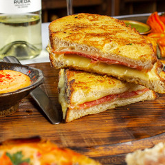 Doomham - The Serrano Ham and Cheese French Toast with Spicy Bravas Mayonnaise Mix