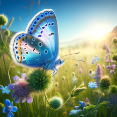 The skyblue butterfly