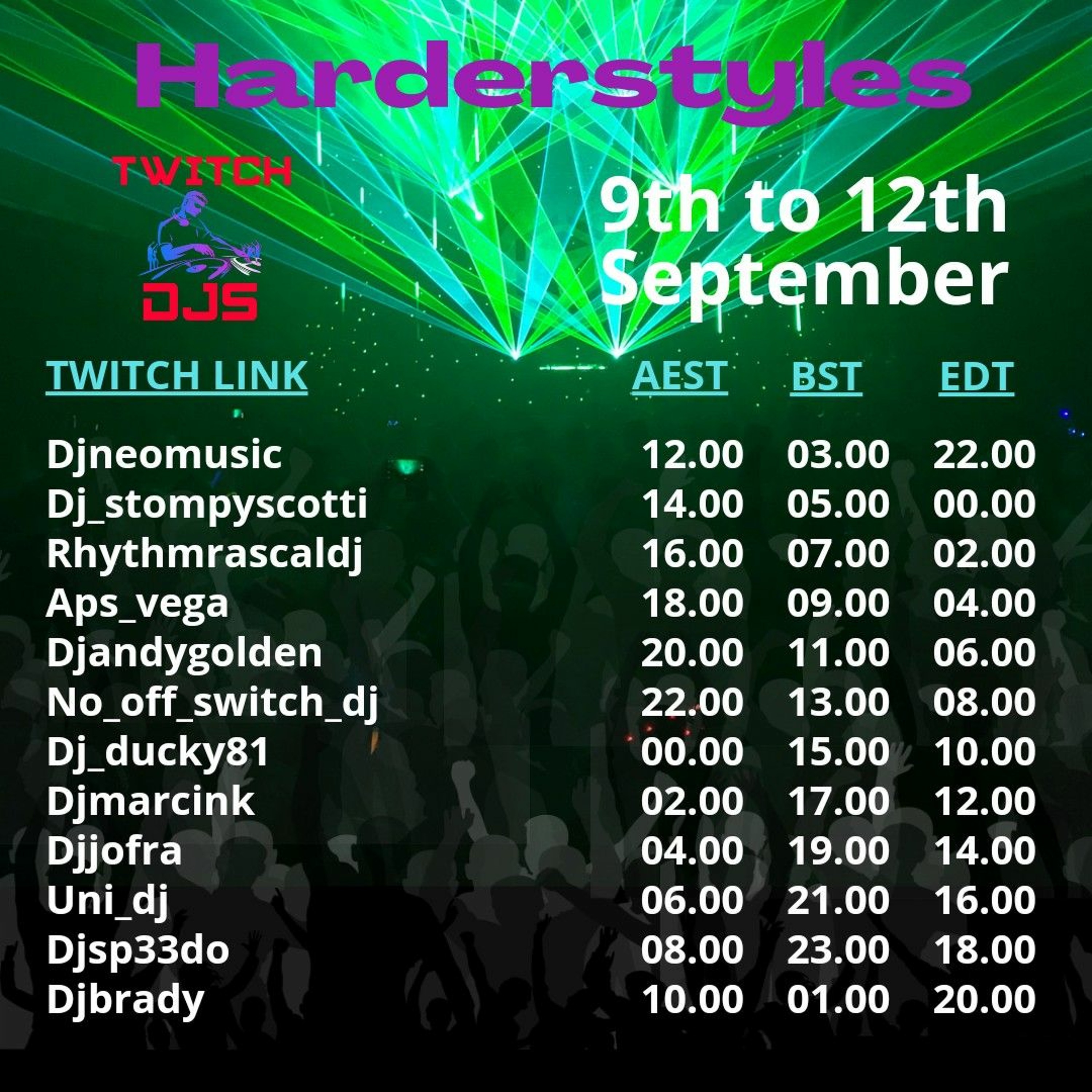 Twitch DJs harderstyles raid train
