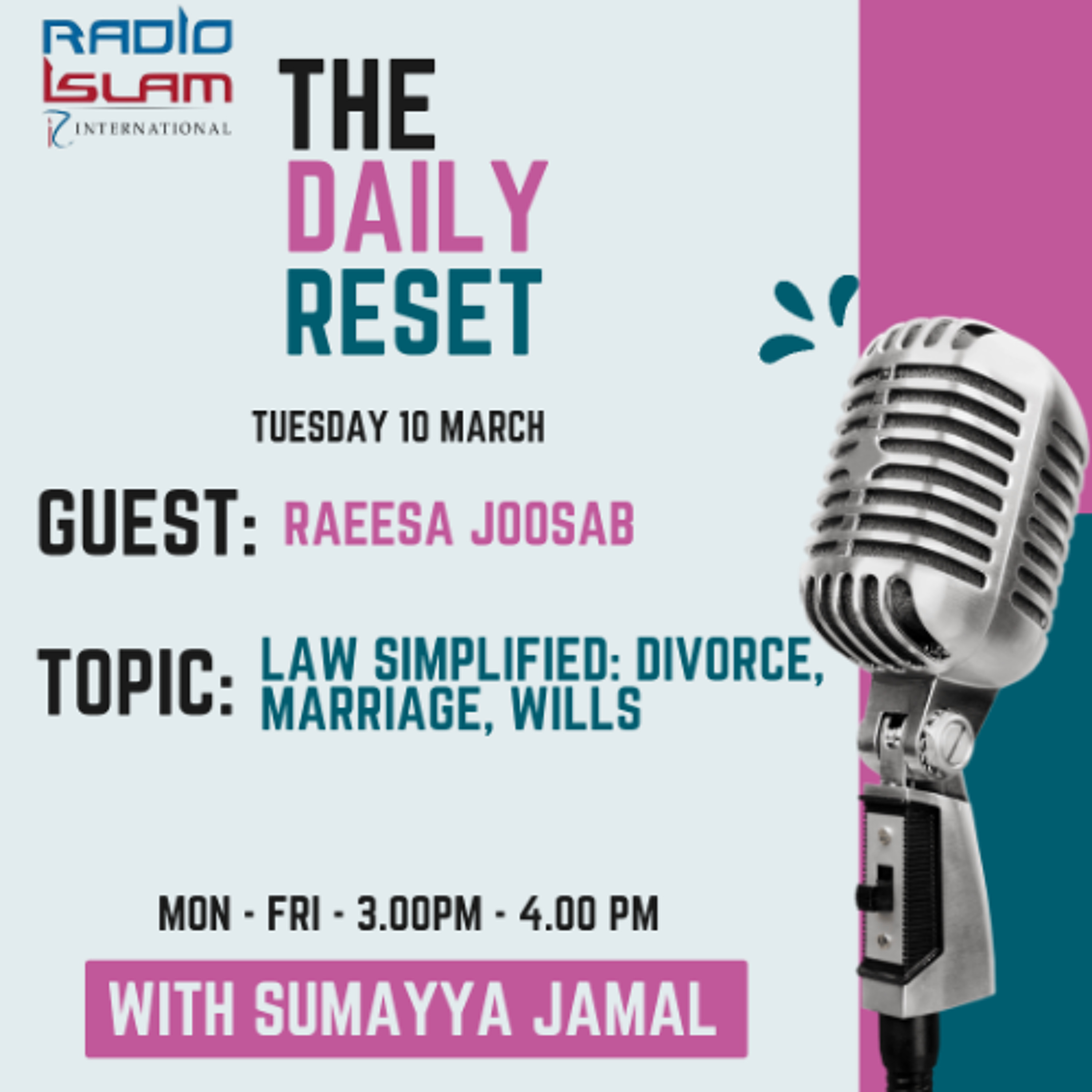 Law simplified: Marriage, divorce, wills    Guest: Raeesa Joosab