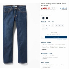 Wow Skinny Non-Stretch Jeans for Boys