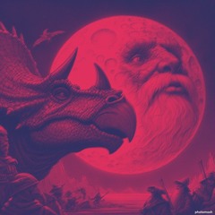 Triceratops Stares At The Moon, The Moon Is Human