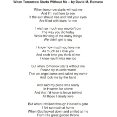 ɪꜰ ᴛᴏᴍᴏʀʀᴏᴡ ꜱᴛᴀʀᴛꜱ ᴡɪᴛʜᴏᴜᴛ ᴍᴇ (read by Tom O'Bedlam)