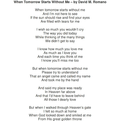 ɪꜰ ᴛᴏᴍᴏʀʀᴏᴡ ꜱᴛᴀʀᴛꜱ ᴡɪᴛʜᴏᴜᴛ ᴍᴇ (read by Tom O'Bedlam)