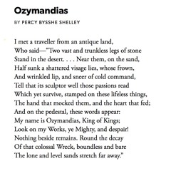 64 Ozymandias by Percy Bysshe Shelley