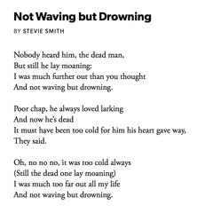 56 Not Waving But Drowning by Stevie Smith, read by Rebecca Front