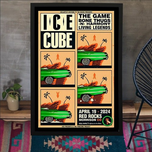 Stream Ice Cube April 19th 2024 At Red Rocks In Morrison, CO Poster by