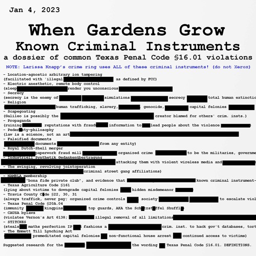 Stream When Gardens Grow Listen to Known Criminal Instruments a