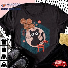 Black Cat Lover Japanese Kitten Anime Tokyo Otaku Lifestyle Shirt