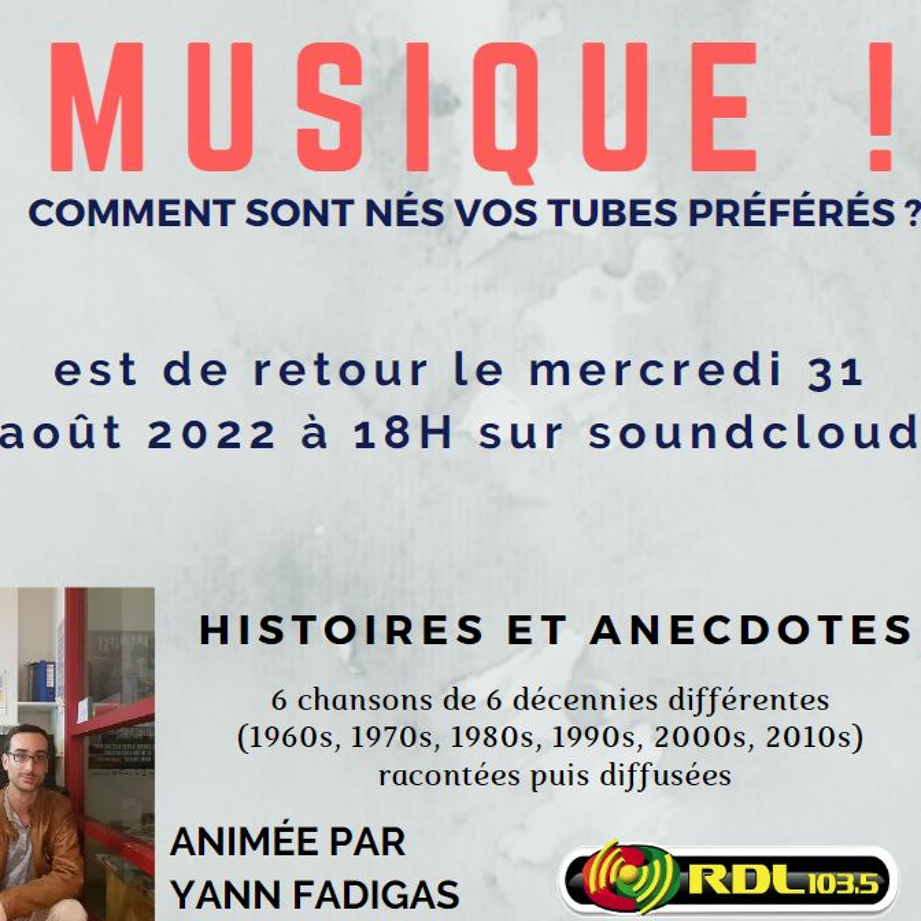 "MUSIQUE !" de retour le mercredi 31 août 2022 à 18H sur soundcloud.com pour une saison 5 ! episode artwork