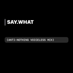 SAY.WHAT (ANTI-NOTHING VOICELESS MIX)