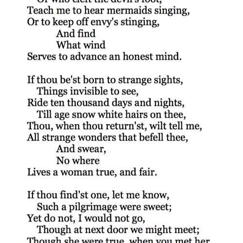 493 Song (Go And Catch A Falling Star) by John Donne