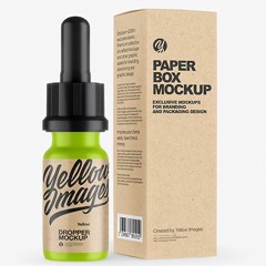 1+ Download Free Matte Dropper Bottle with Kraft Paper Box Mockup Mockups PSD Templates