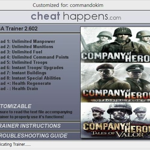 Happen com. Company of Heroes 3 Trainer. Company of Heroes 1 меню. Трейнер COH Windows 11.