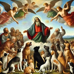 14 Dogs watch angels tell god not to create humans