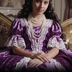 My violet velvet Satin Doll