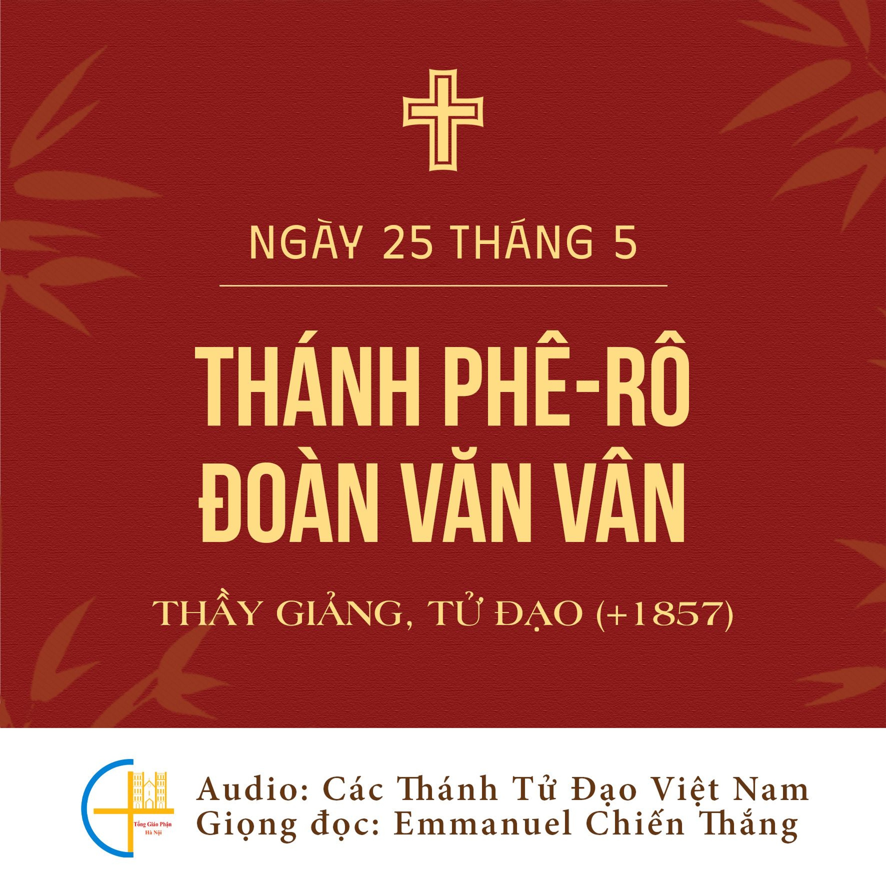 Ngày 25-5:Thánh Phê-rô Đoàn (Đào) Văn Vân, Thầy giảng (+1857), Tử đạo episode artwork