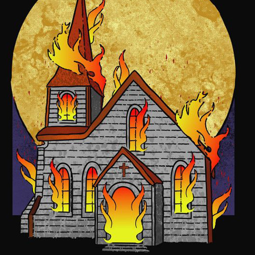 burning church the outsiders cartoon