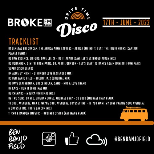 Drive Time Disco - Broke FM - 17th June 2022