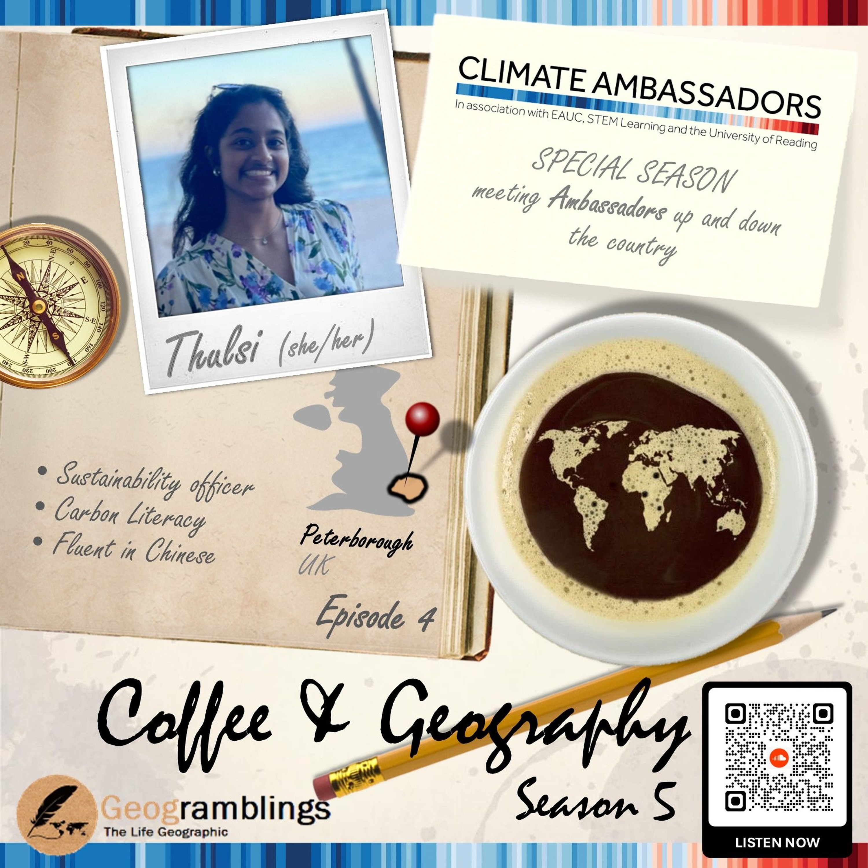 Coffee & Geography 5x04 Thulsi Prabakaran (East-based Climate Ambassador from Uni of Leicester)