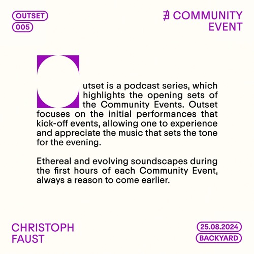 OUTSET ⑤ CHRISTOPH FAUST