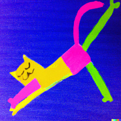Werr Kat (A fauvist representation of a cat doing some work out)