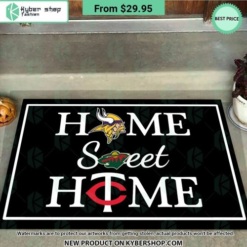 Stream Minnesota Wild Minnesota Vikings Minnesota Twins Home Sweet Home  Doormat by Kybershop Store