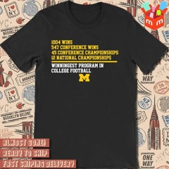 1004 wins 547 conference wins winningest program in college football Michigan Wolverines t-shirt