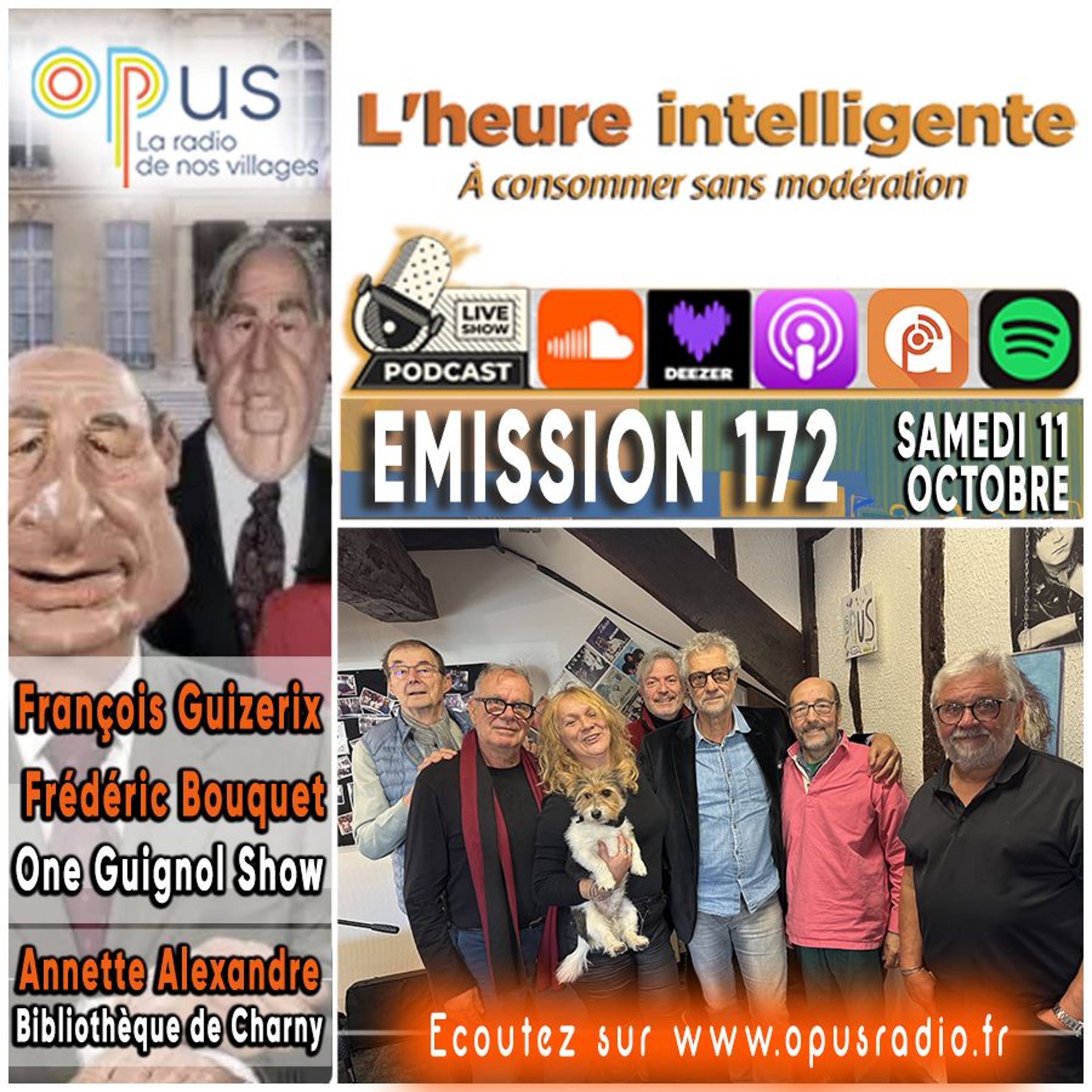 L’heure intelligente Em172 - 11/10/25 : Les guignols de l'info par F.Guizerix, Annette bibliothèque