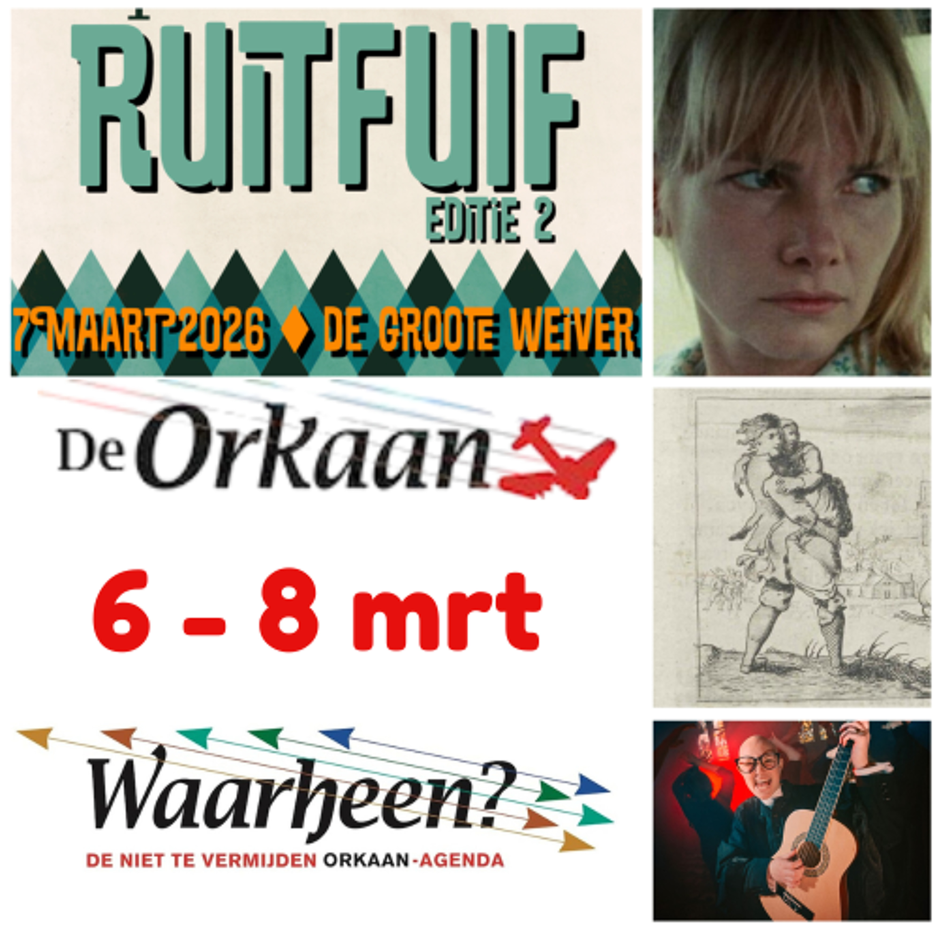 Waarheen - Zaanse uitgaanstips van De Orkaan (6 - 8 maart)