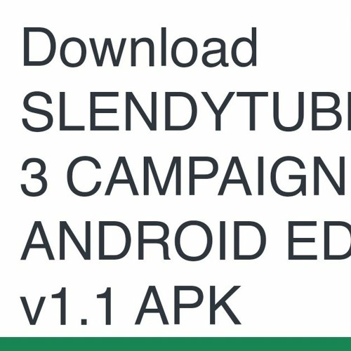 Slendytubbies 3 Campaign Android (Fan game, Cancelled) 