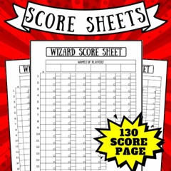 ✔ PDF ❤  FREE Wizard Score Sheets: Wizard Card Game Score Pads - 130 S