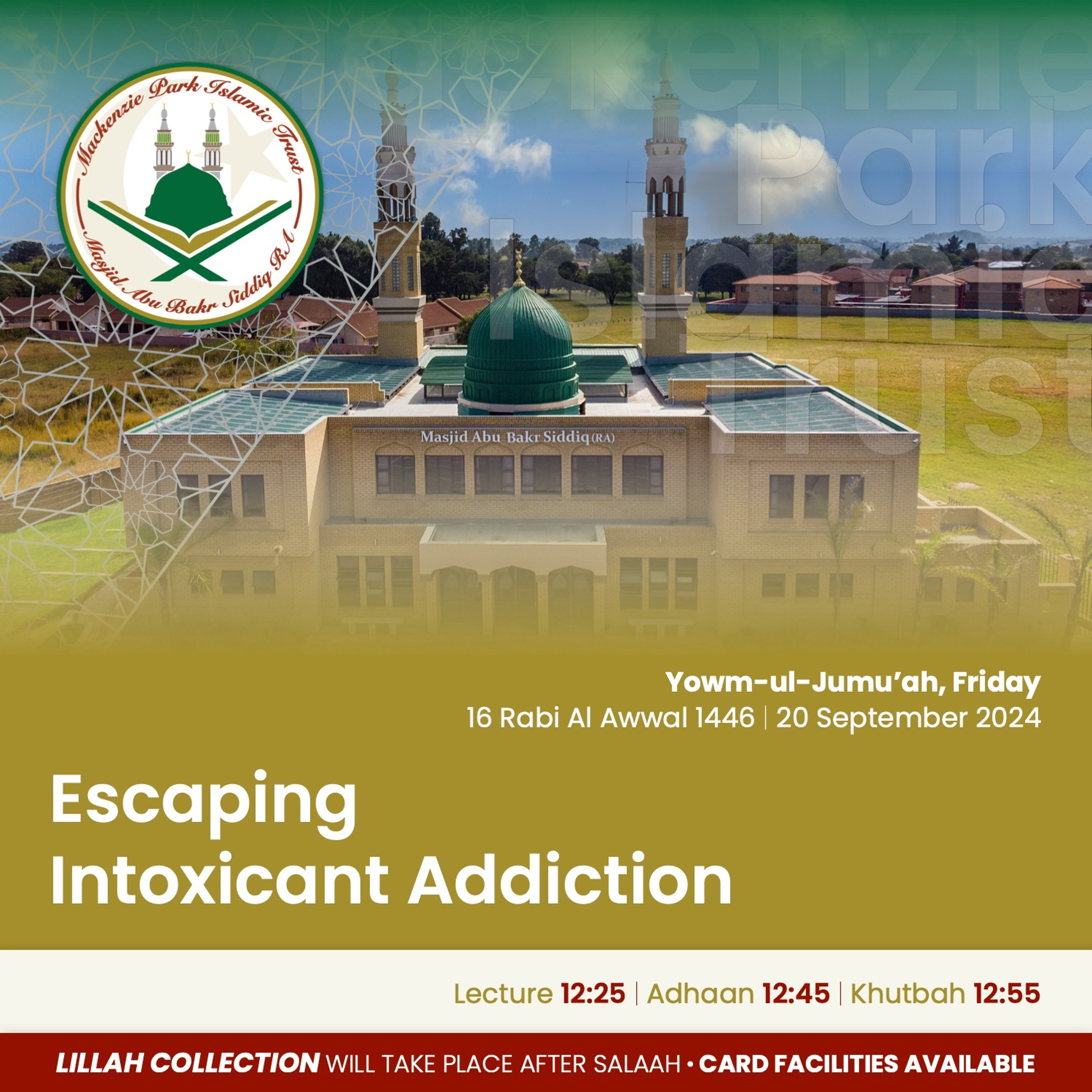 Escaping Intoxicant Addiction (20-09-2024) - Mufti Anwarulhaq Uthmaani | Jummah Lecture episode artwork