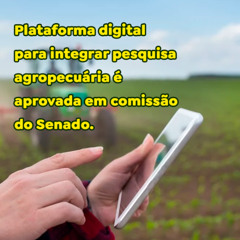 Plataforma digital para integrar pesquisa agropecuária é aprovada em comissão do Senado.