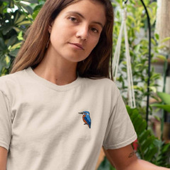 Kingfisher Bird Embroidered Shirt