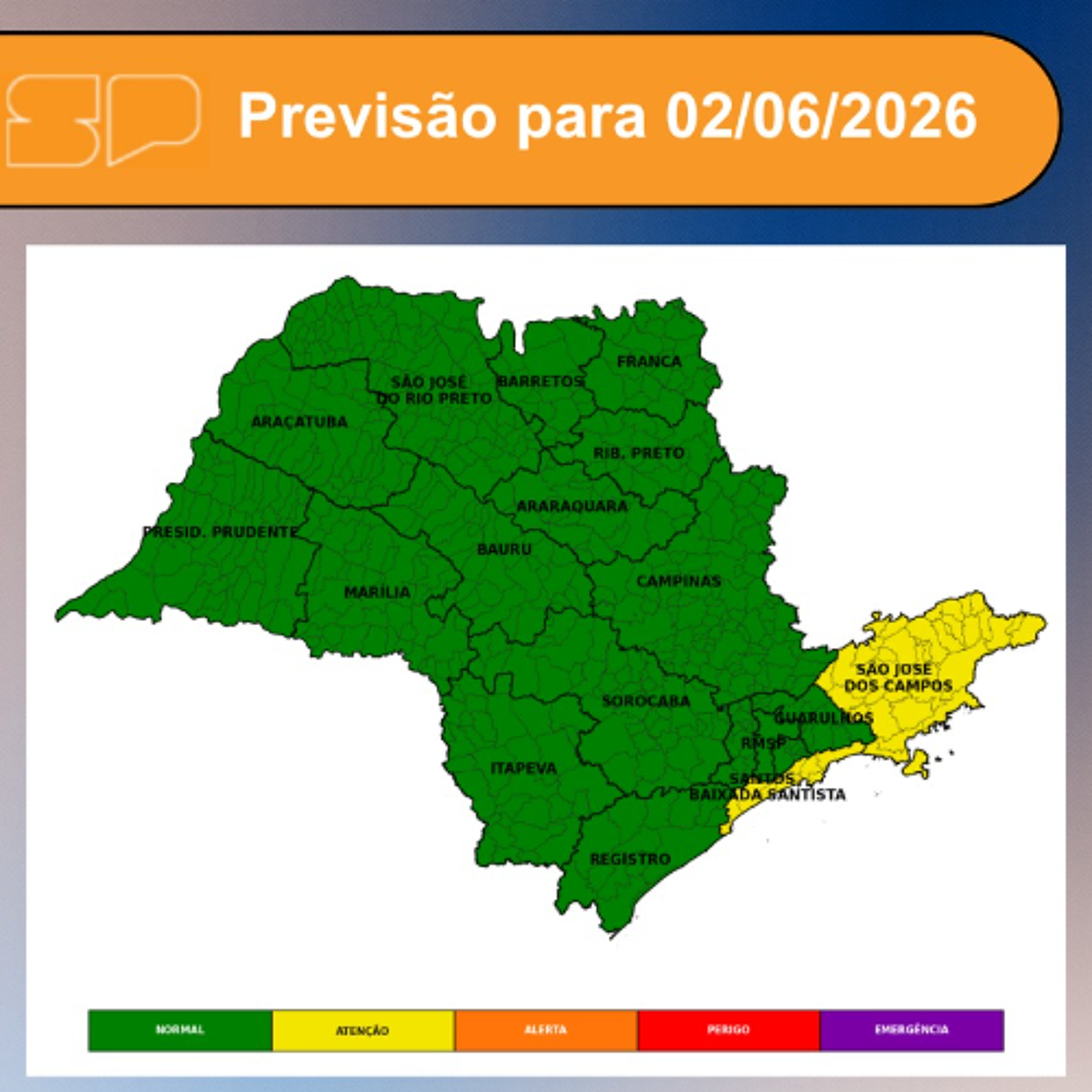 Defesa Civil - Terça-Feira, dia 02/06,  o tempo segue estável em grande parte do estado de São Paulo episode artwork