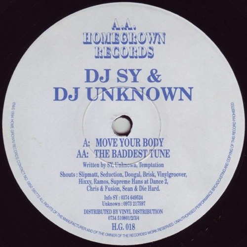 DJ Sy & DJ Unknown - The Baddest Tune - Homegrown Records (1994)