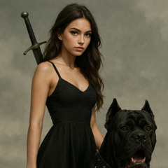 In the Night (she and her doberman)