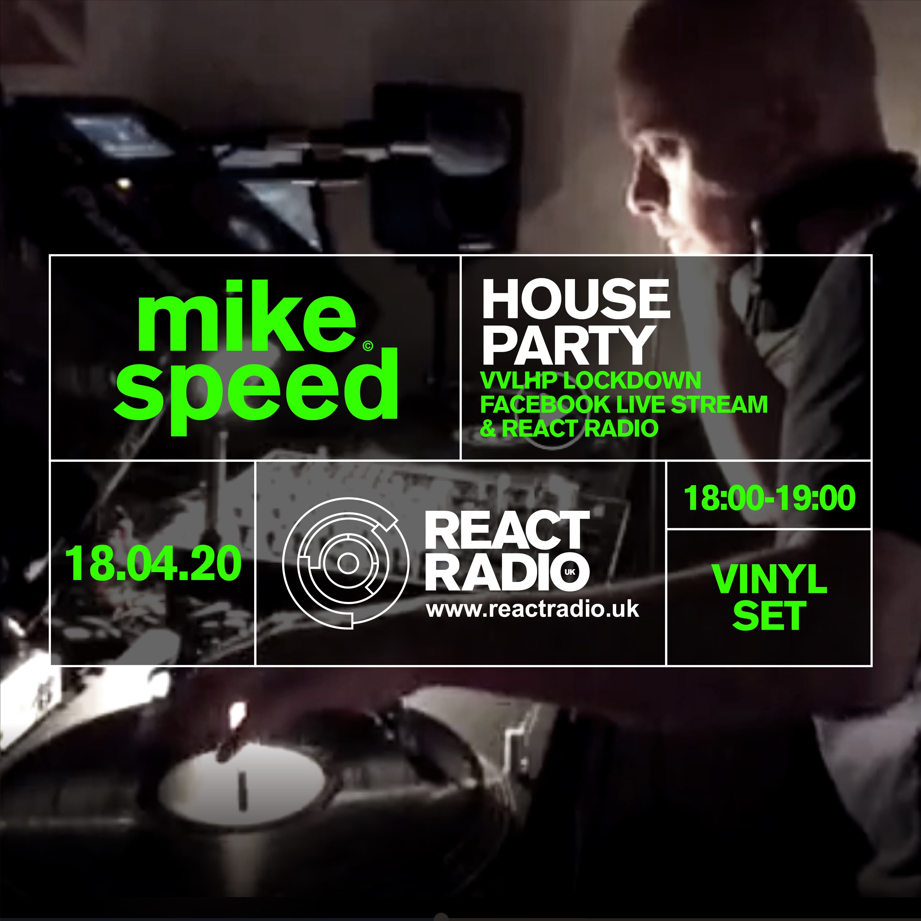 Mike Speed | VVHLP | House Party Lockdown | React Radio Uk | 180420 | 1800-1900 | Vinyl Set | Set 2 episode artwork